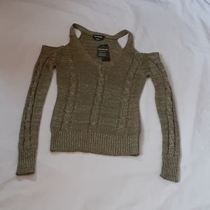*  Bebe cold shoulder knit top, XS